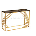 Mesa de café de vidro dourado de luxo para casa